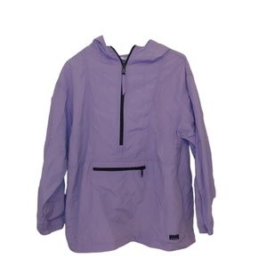 LL Bean Purple Windbreaker Hood Rain Jacket